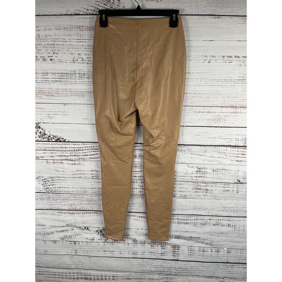 Express Leggings Women's XS Tan Camel Faux Leather Pull On Stretch Vegan Pants - Picture 6 of 8